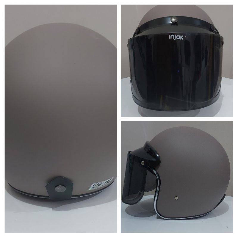 HELM  RETRO MERK JM LIST CHOME KUALITAS BAGUS KUAT SNI