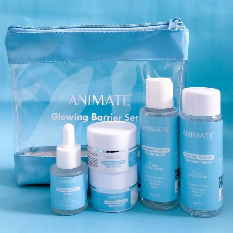 PAKET SKINCARE GLOWING BARRIER 5IN1 ANIMATE (BIRU)