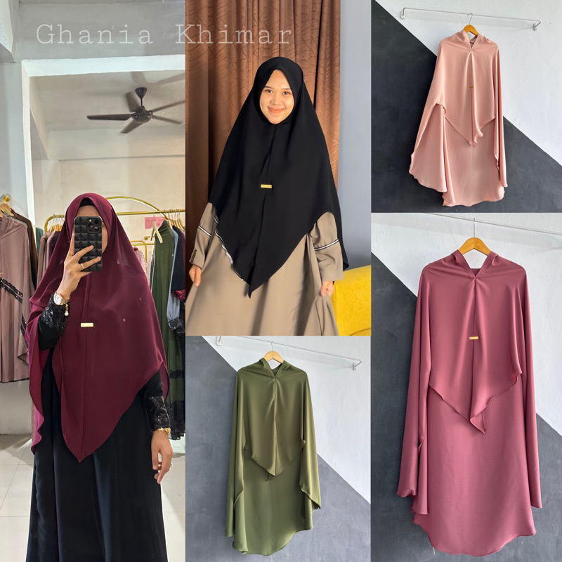 Khimar ghania Khimar polos elegant khimar simpel polos mewah galerimuslimmks