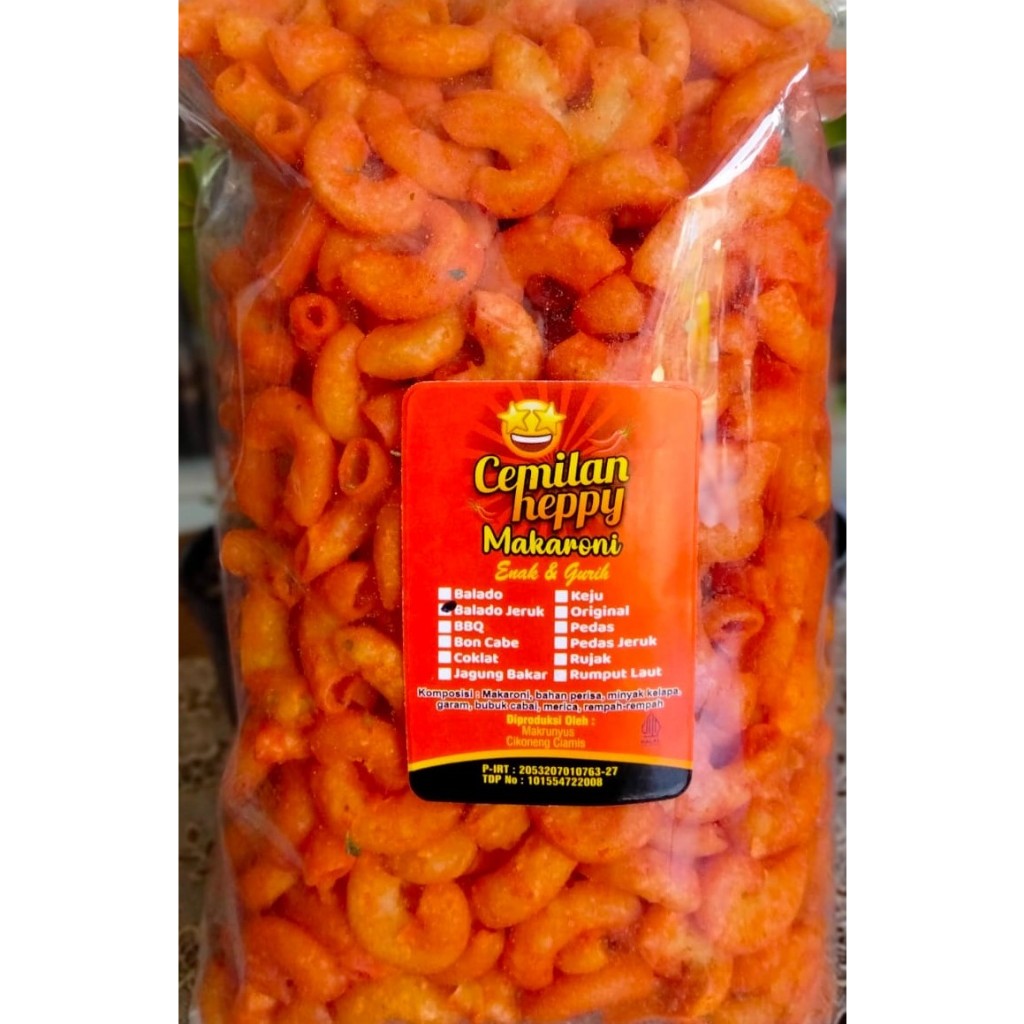 

Cemilan happy makaroni rasa balado jeruk