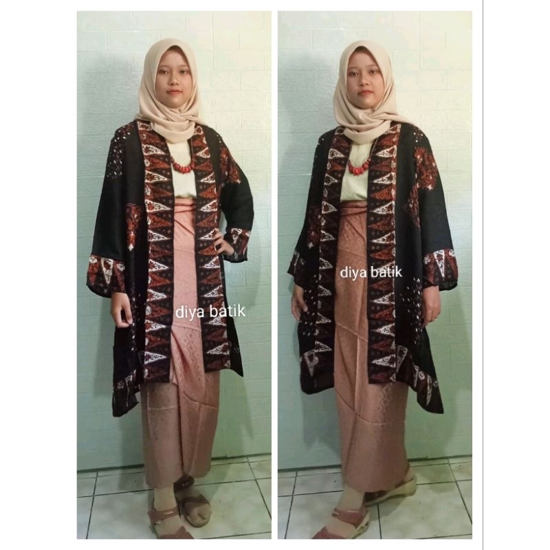 Outer Batik Viscose Cardigan Viscose Set Rok Lilit