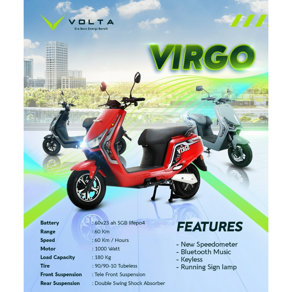 Volta 402 VIRGO Motor Listrik Subsidi Pemerintah 1500 Watt Jawa Timur OTR JATIM