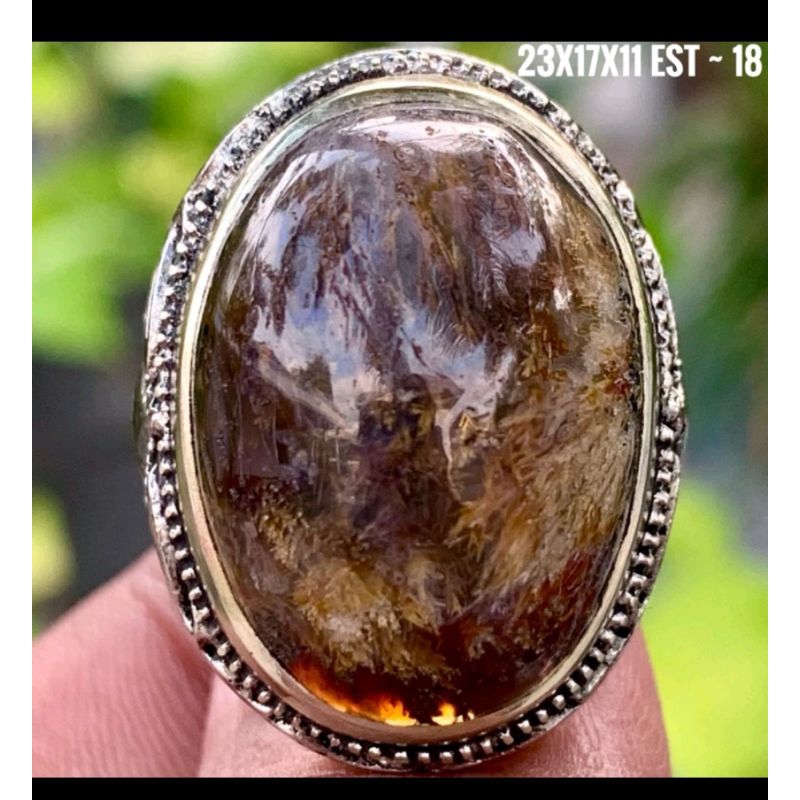 Batu Akik Cendana Alam serat Emas