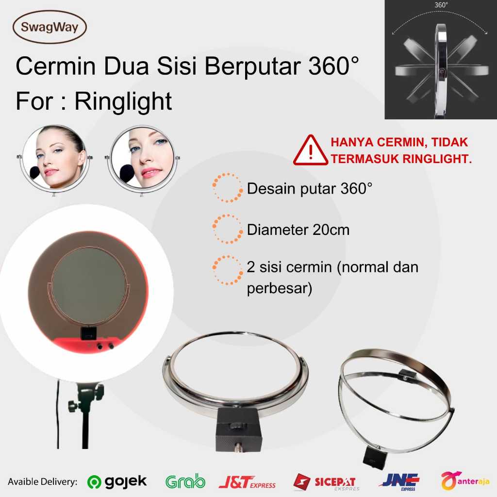 Cermin Khusus Ringlight Merk LF - R480 Diameter 20cm Cermin Rias