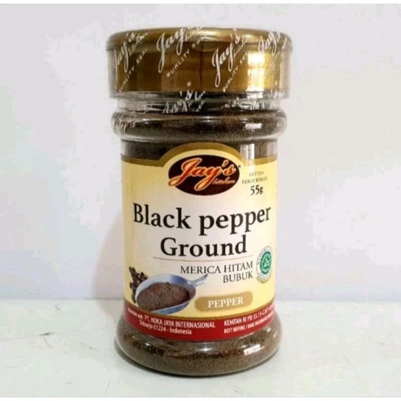 

Jays Black Pepper Ground / Jays Merica Hitam Bubuk 55gr