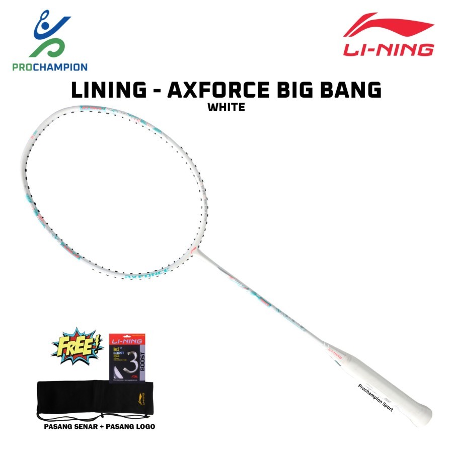 Raket Badminton Lining AXFORCE AX FORCE BIG BANG White