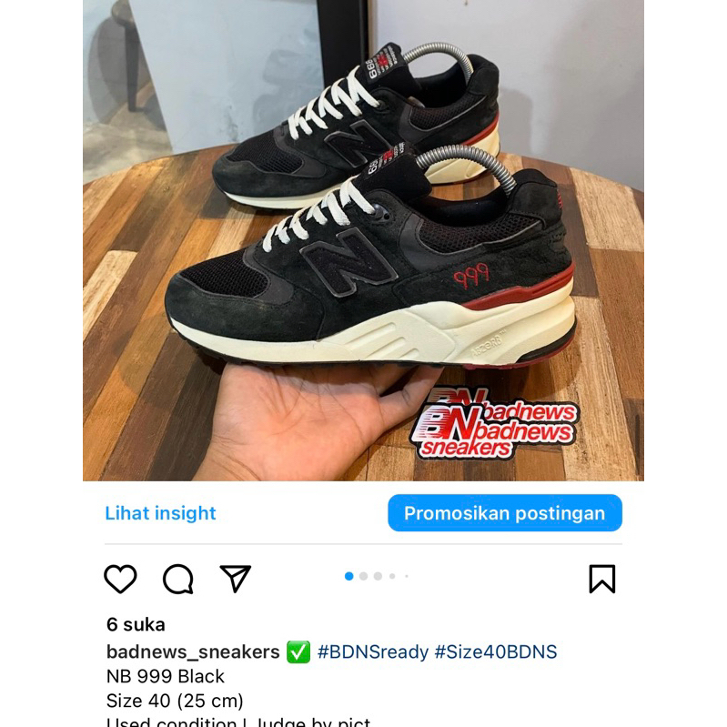 nb sneakers 999 black 40