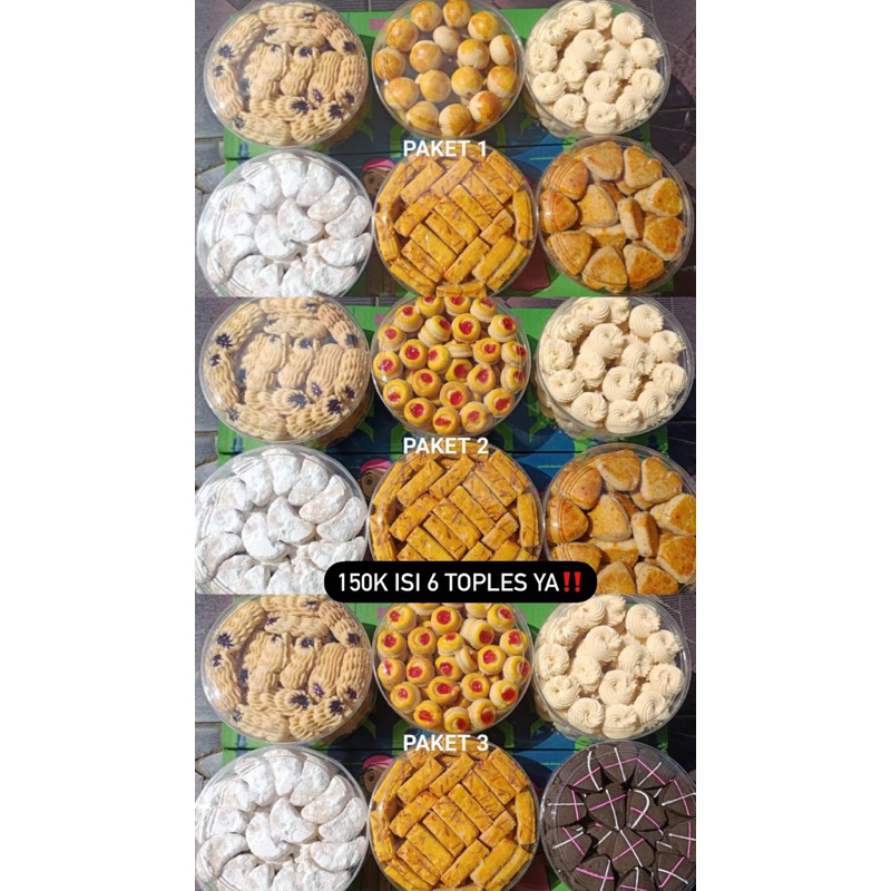 

Paket kue kering 6 toples