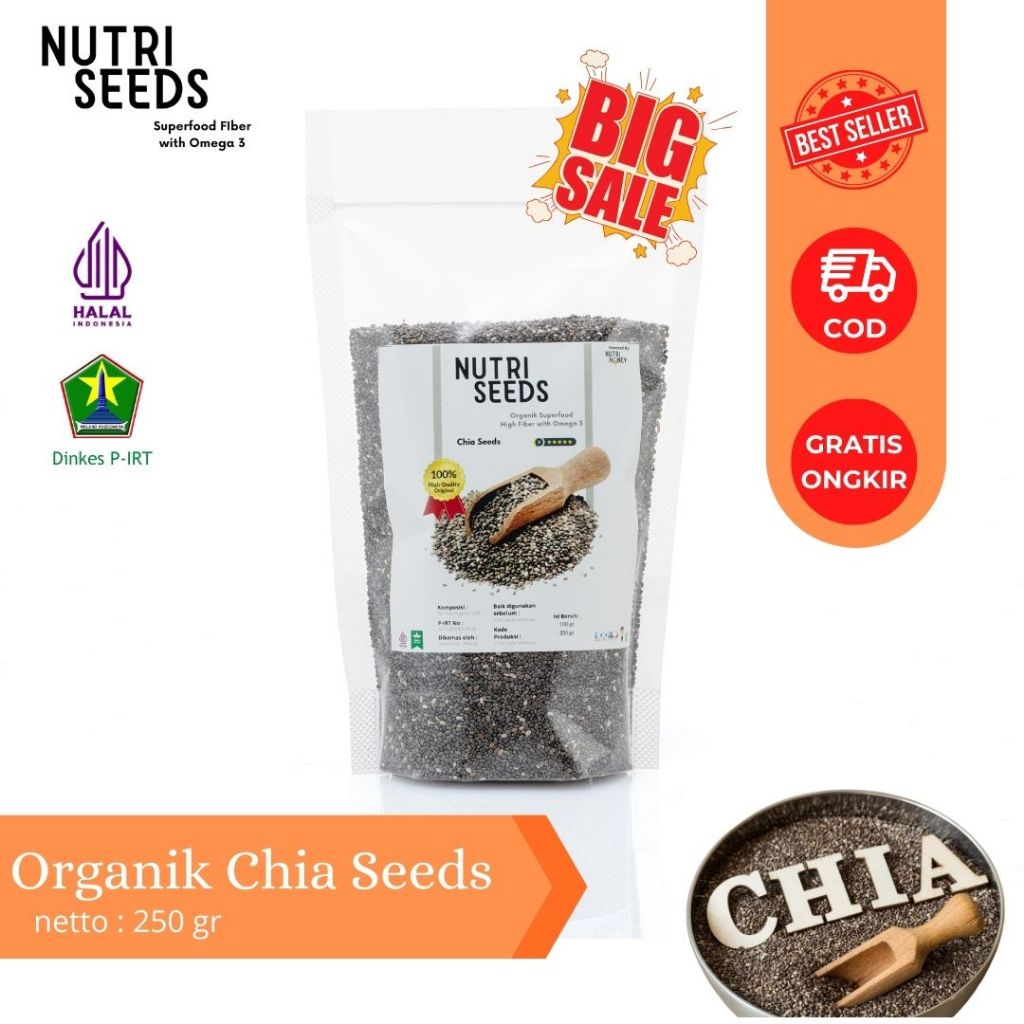 

Nutri Seeds - Organik Chia Seed - Grade Premium - Biji Chia Seed Mexico Premium