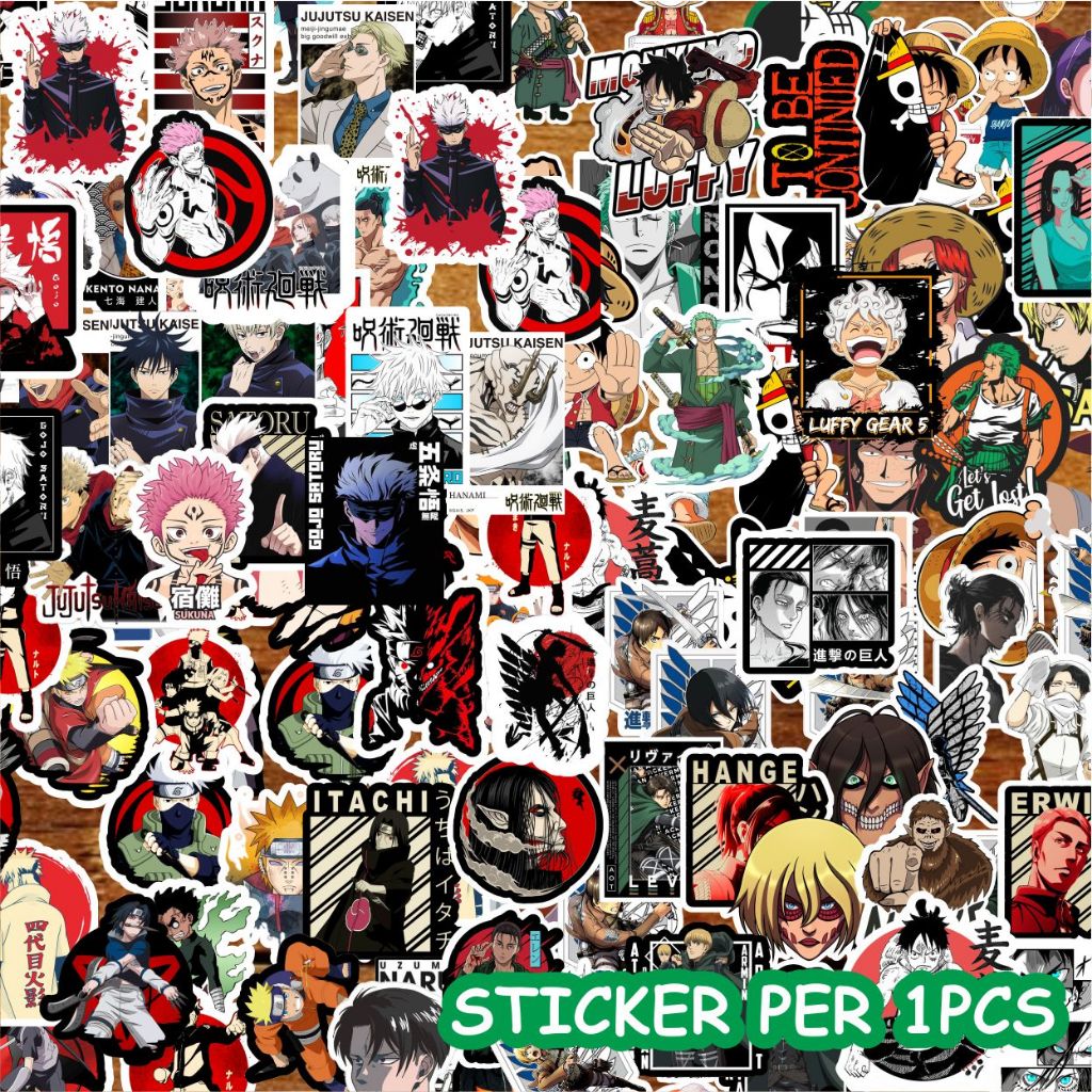 

Sticker Anime Keren Lucu AOT One Piece Naruto Gojo Demon Tempelan Harga Satuan (1Pcs)