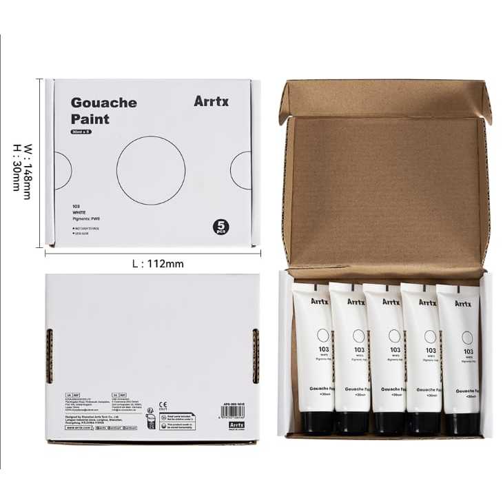 

Arrtx gouache paint 30ML white (new formula)