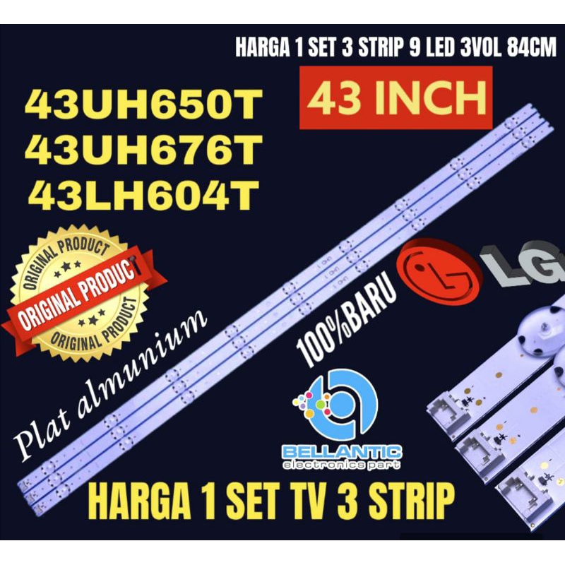 BACKLIGHT TV LCD LED 43 INCHI 43UH650T-43UH676T-43LH604T BACKLIGHT TV LG 43 INCH