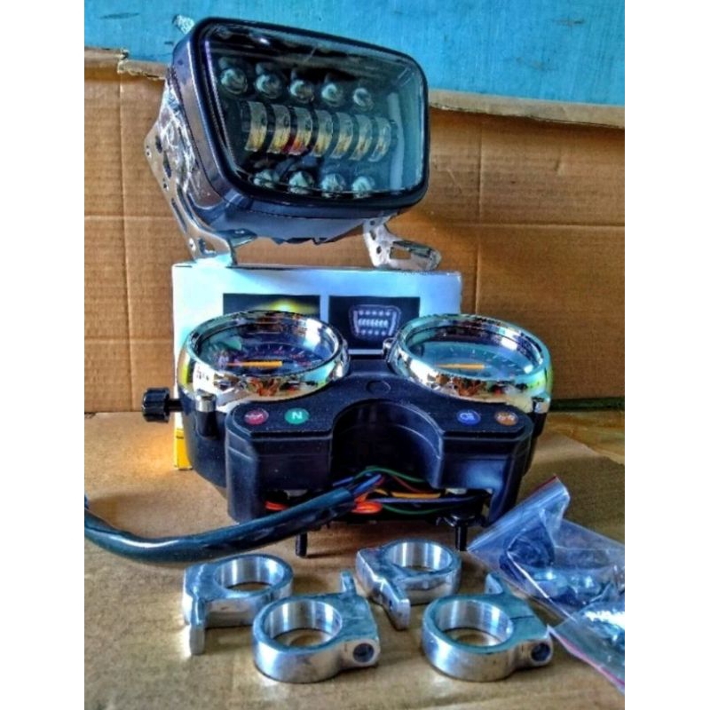 LAMPU DEPAN DAYMAKER RX KING OVAL SET BREKET DUDUKAN LAMPU DAN SPEDOMETER RX KING NEW | DAYMAKER RX 