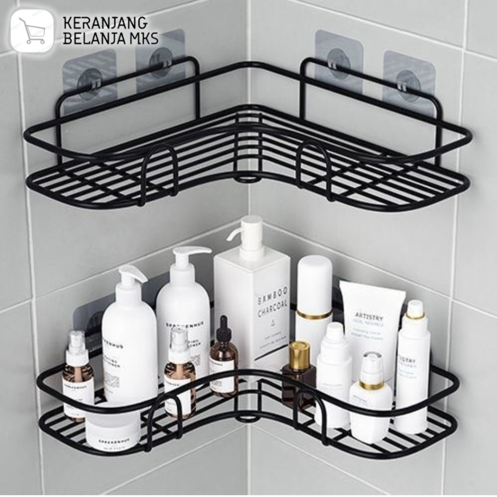 Rak Sudut Kamar mandi Rak Dapur Rak L serbaguna Rak sudut Stainless Steel Corner Shelf