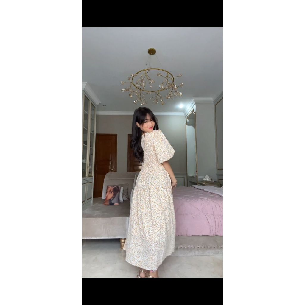 Daisy Dress Korean style summer style floral dress orange