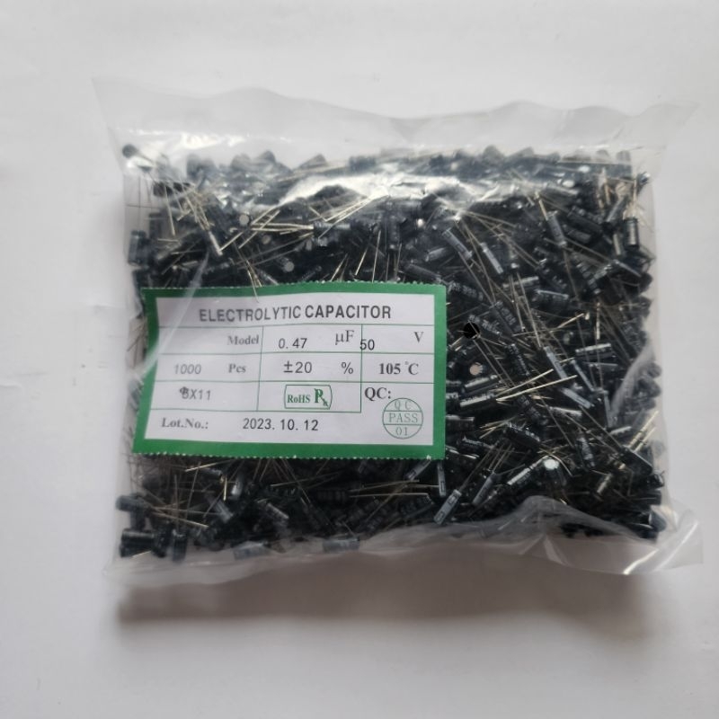 Elko Elco 0.47uf 50v Kapasitor 0.47uf 50 Volt 1000 Pcs