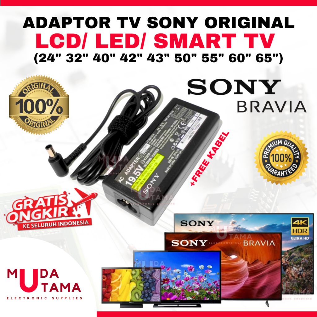 ADAPTOR TV SONY LCD/LED/SMART BRAVIA 24"-65" ORIGINAL - ADAPTOR SONY BRAVIA 24" 32" 40" 42" 43" 50" 