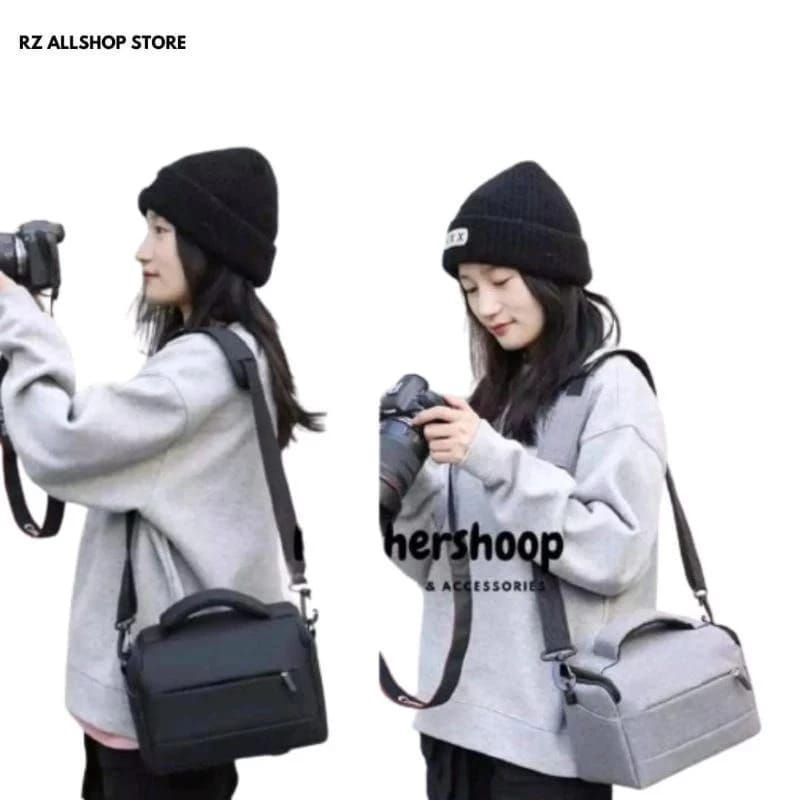 Tas Camera / Tas Selempang Camera / Tas Camera Bahan Canvas Tebal