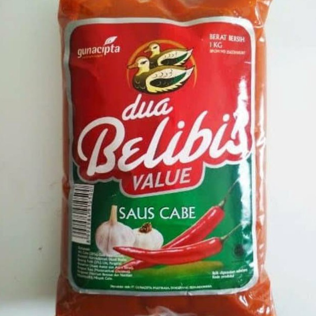 

Grosir Sambal dua belibis 1kg saus cabe DTS