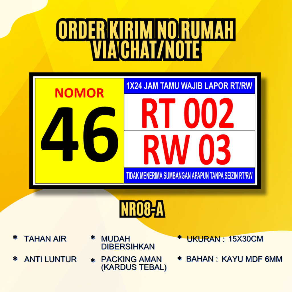 GEUNGGEU - HIASAN DINDING NOMOR RUMAH RT RW ALAMAT RUMAH CUSTOM