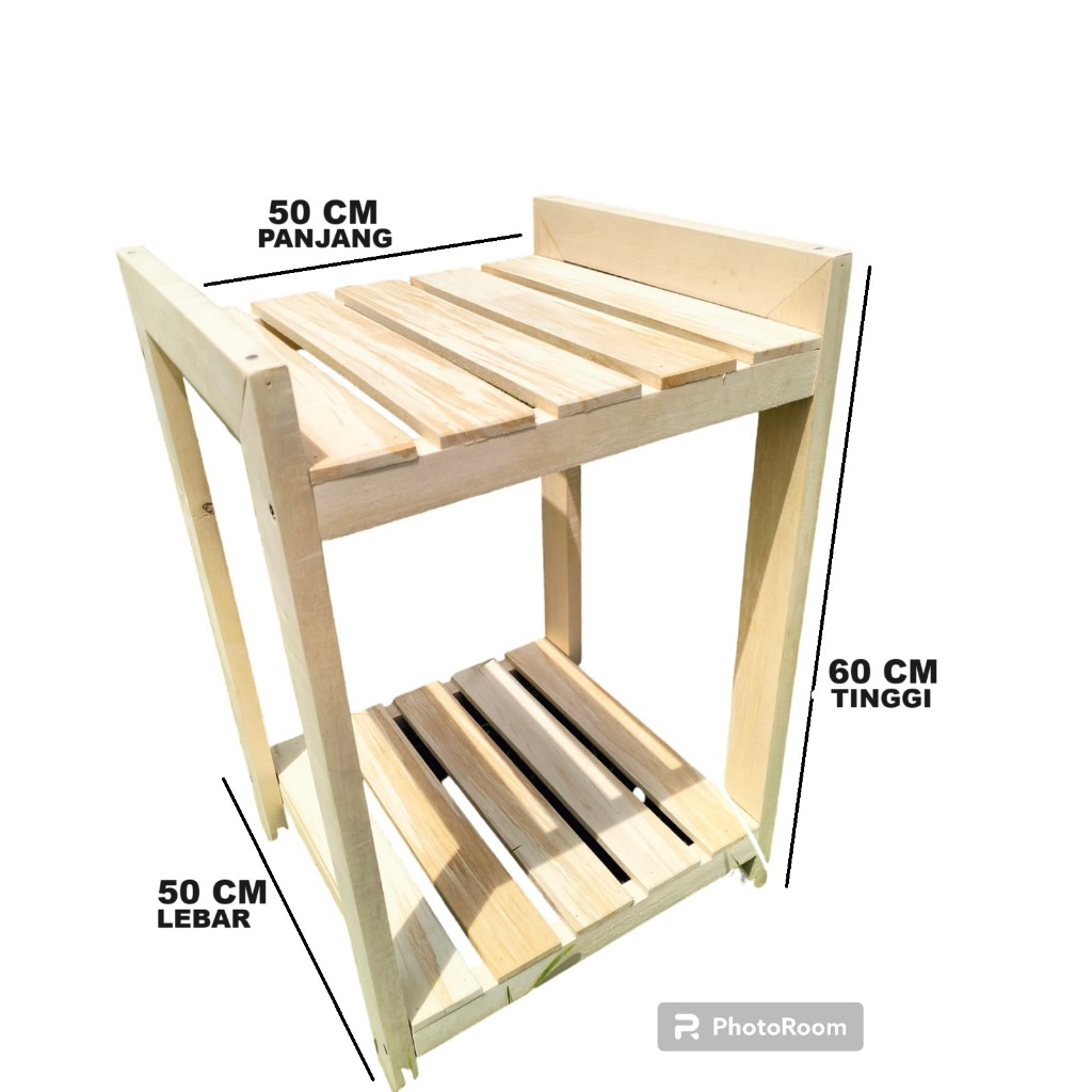 Rak Kulkas Mini Bar Rak Meja Kayu Kulkas 50x50x60