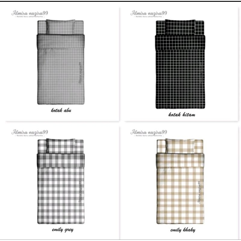 sprei aesthetic sprei kotak kotak sprei kotak hitam sprei 90x200 sprei 120x200 sprei no 3 sprei no 4