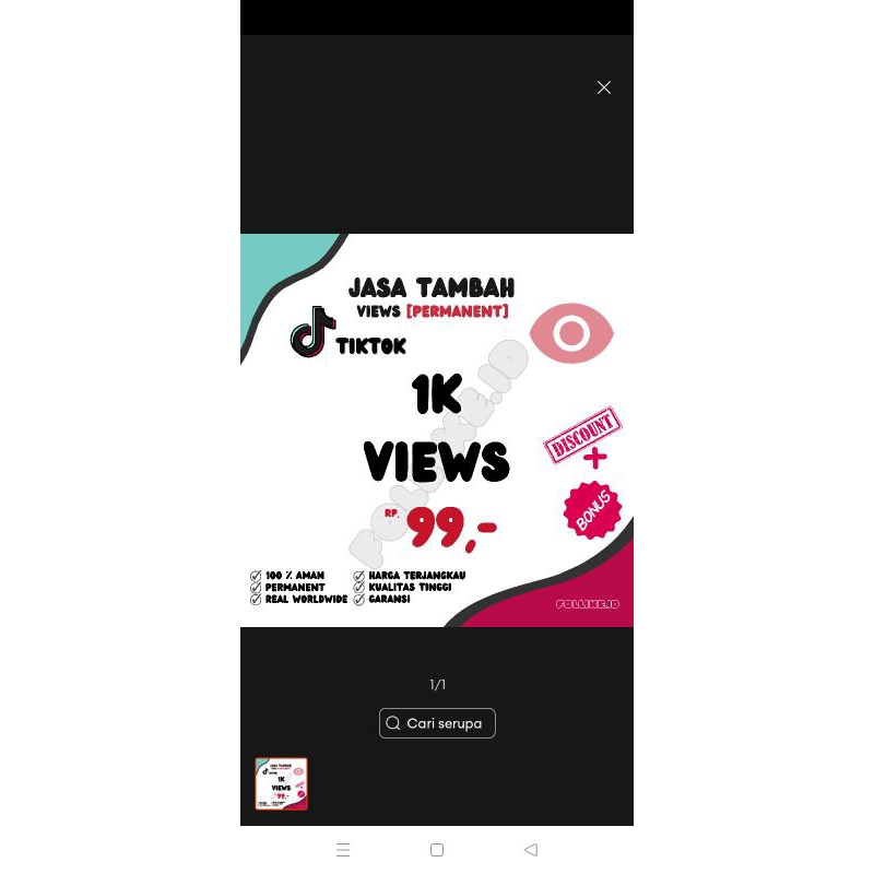 view TikTok permanen murah