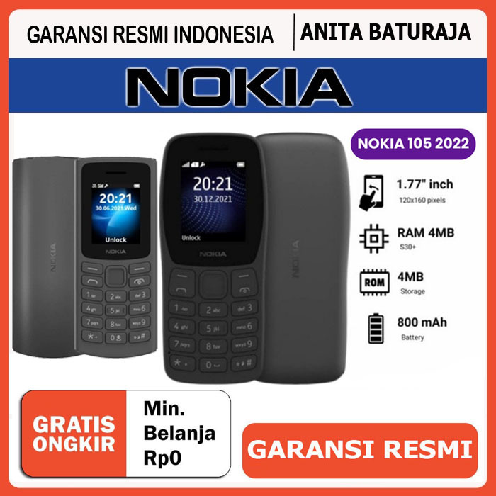NOKIA 105 2022 DAN NOKIA 105 NEW GARANSI RESMI