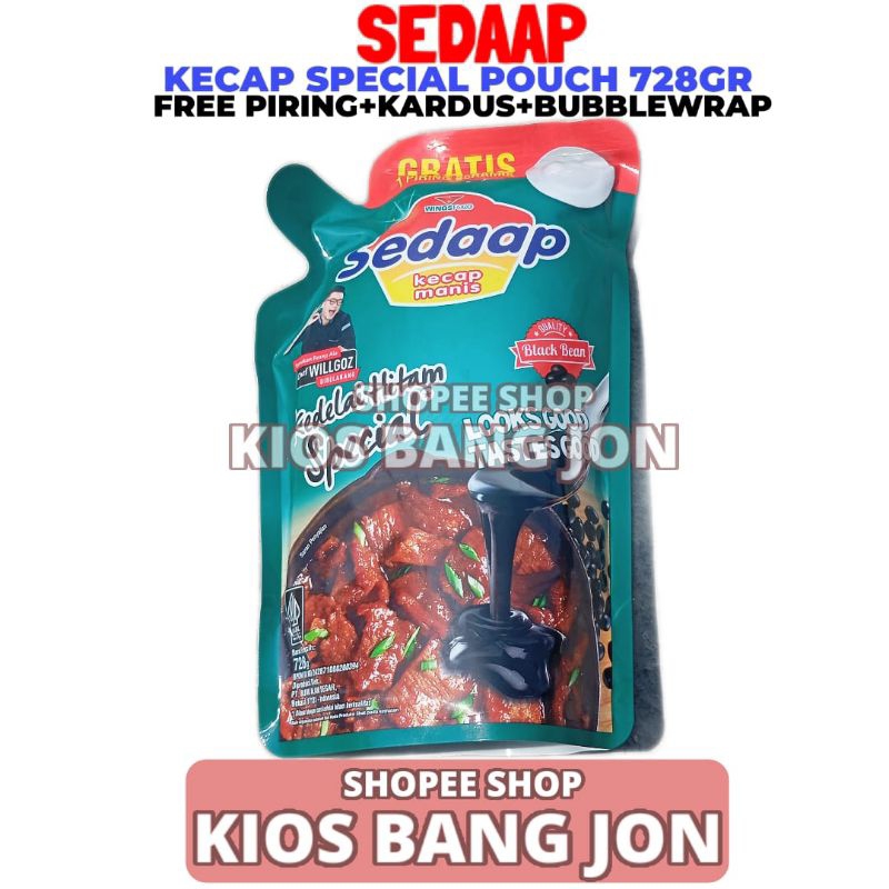 

Kecap Sedaap Special Pouch Isi Ulang 728 Gram Gratis Piring+Kardus+Bubble Wrap