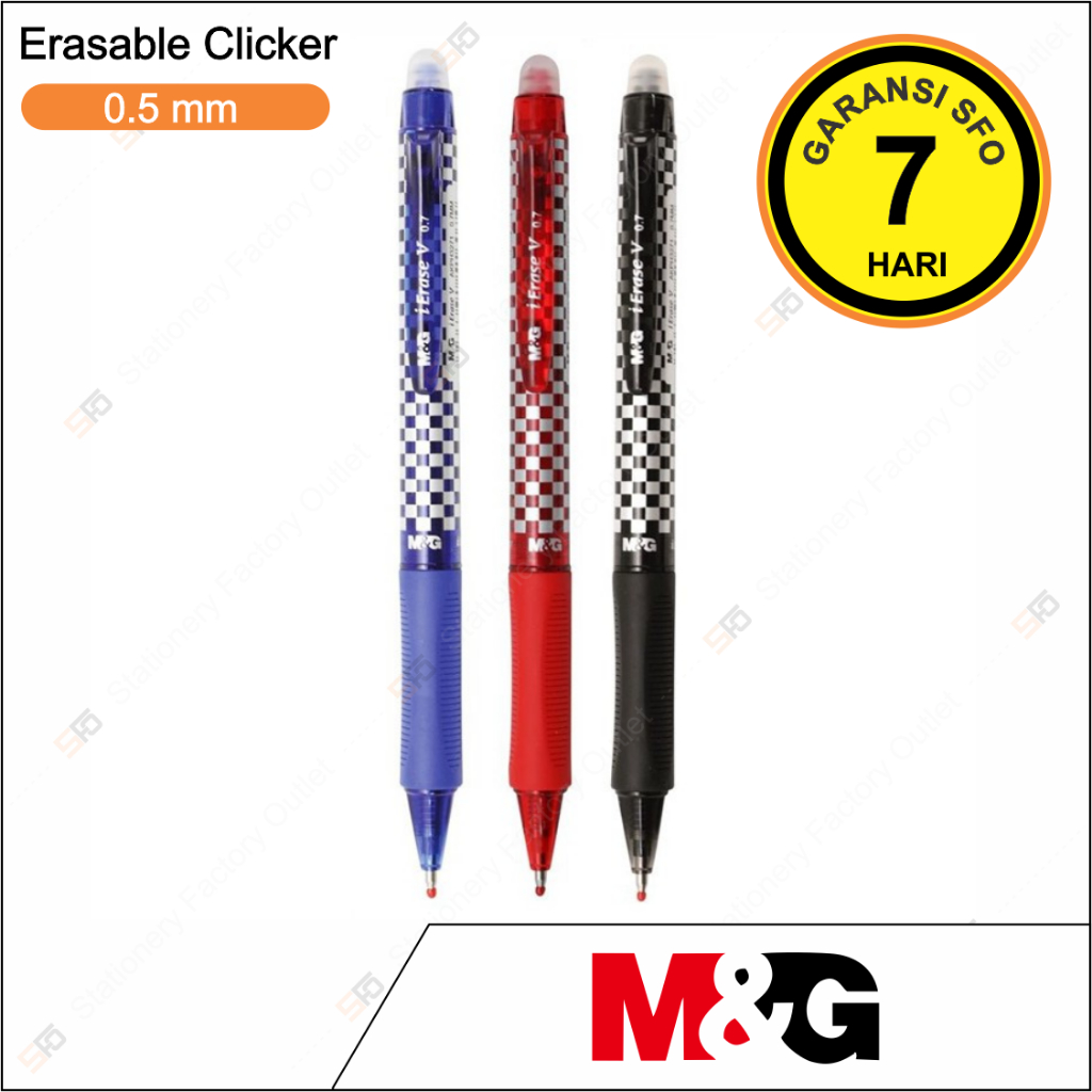 

Pen Gel Erasable Clicker M&G 0.5mm - Pulpen iErase V Bisa Dihapus - SFO Semarang Official
