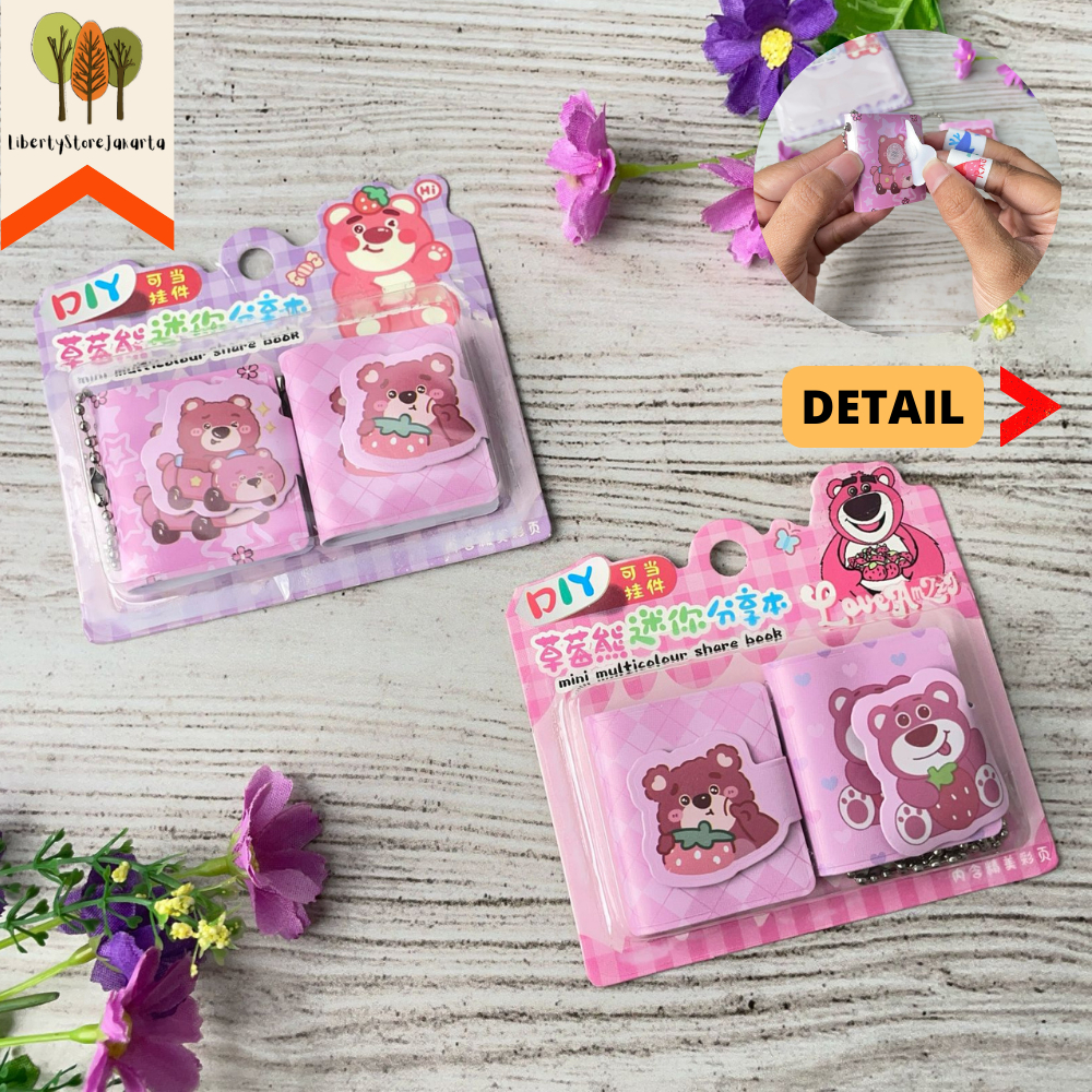 

Buku Mini Sharing Lotso Book FX-0001 Motif Beruang 2 in 1 Bergambar Setiap Halaman Notebook Stationery Couple Alat Tulis Sekolah Kantor Kado Ulang Tahun
