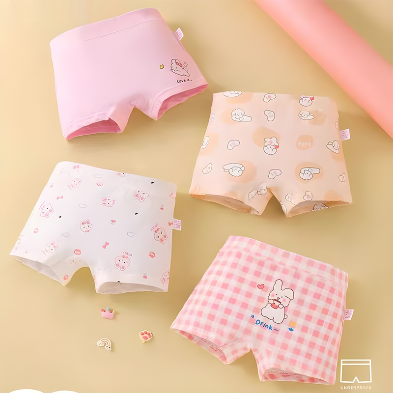 (M-4XL)Katun murni boxer anak cewe import Celana Dalam Boxer Anak Perempuan CD Anak cewek 669#