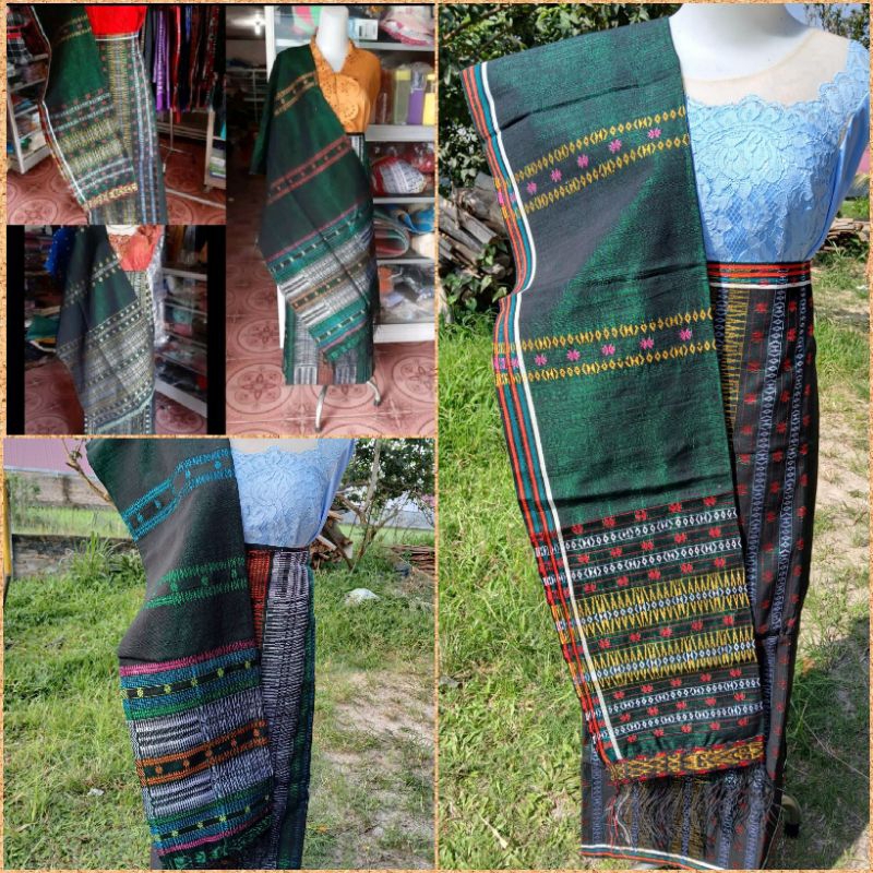 KAIN SONGKET PUCCA BINTIK HIJAU TENUN TANGAN TARUTUNG BAWAHAN KEBAYA BATAK