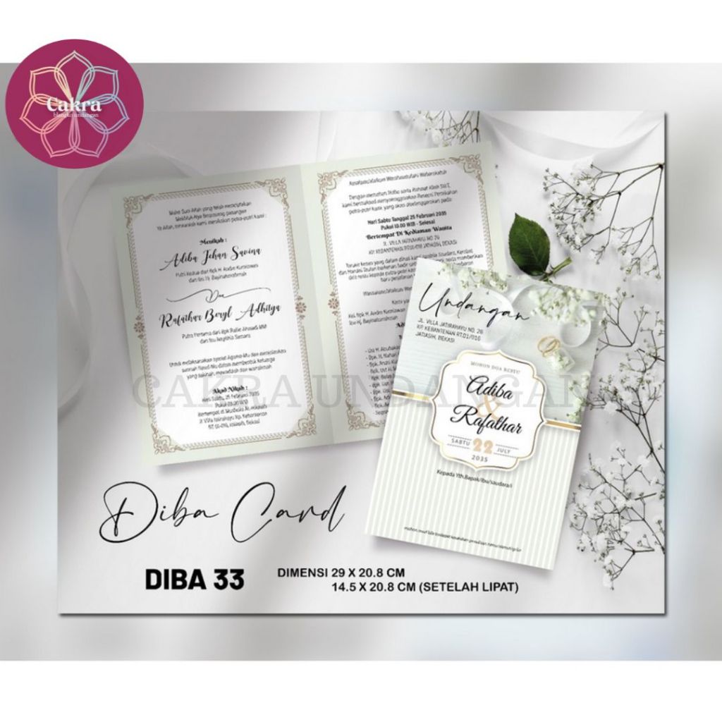 

Diba 33 Blangko Undangan Pernikahan CAKRA