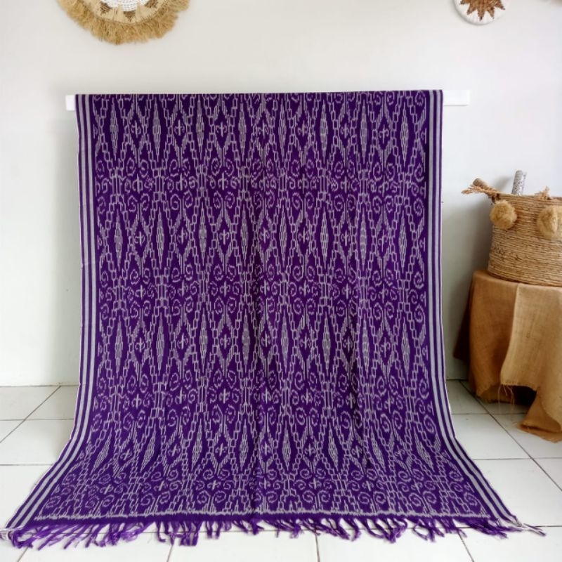 KAIN TENUN BLANKET TRADISIONAL TROSO JEPARA MOTIF SINTANG UNGU, KAIN TENUN ETNIK NUSANTARA TERBARU, 