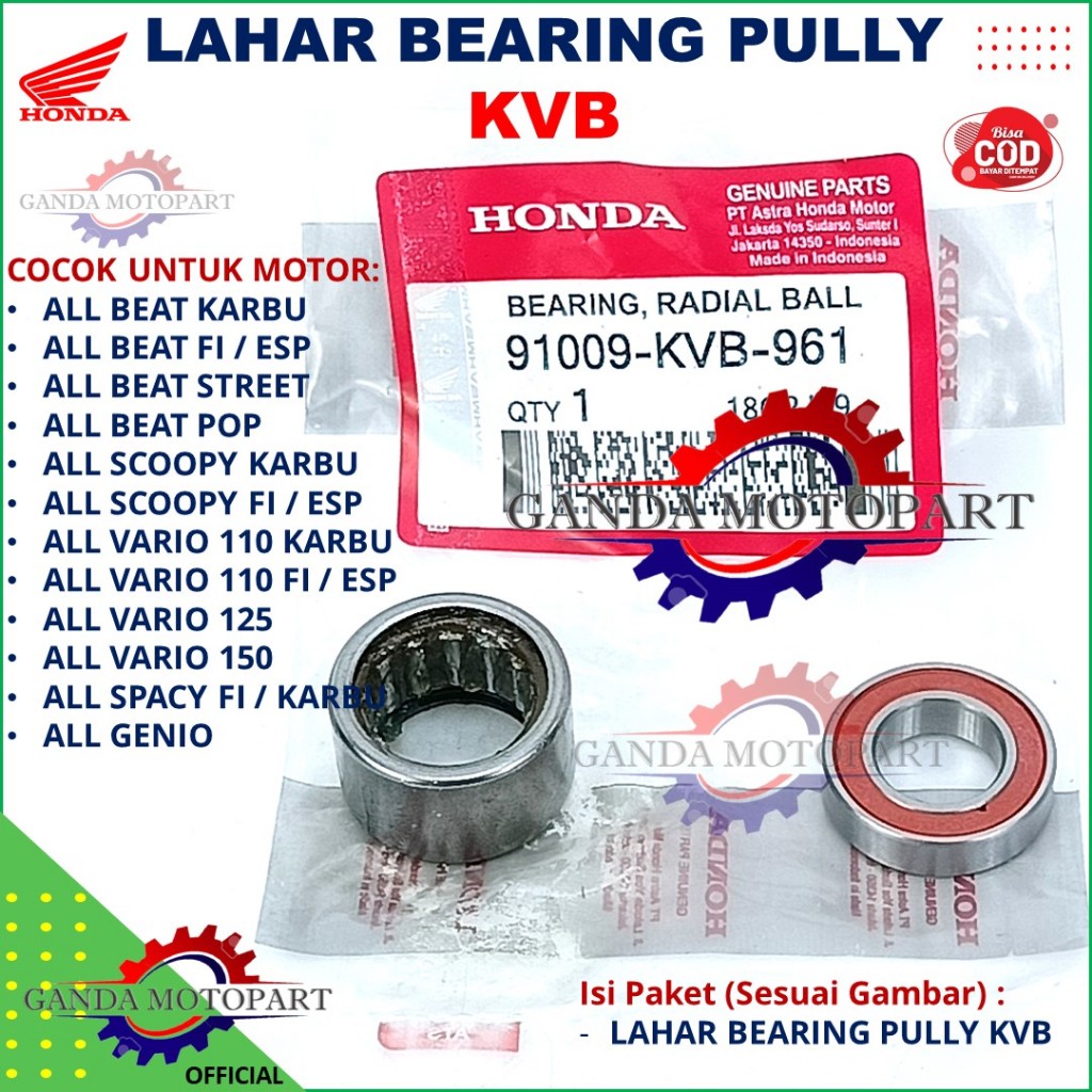 Lahar Bearing Pully Vario Beat Scoopy Karbu Fi Esp Kode KVB