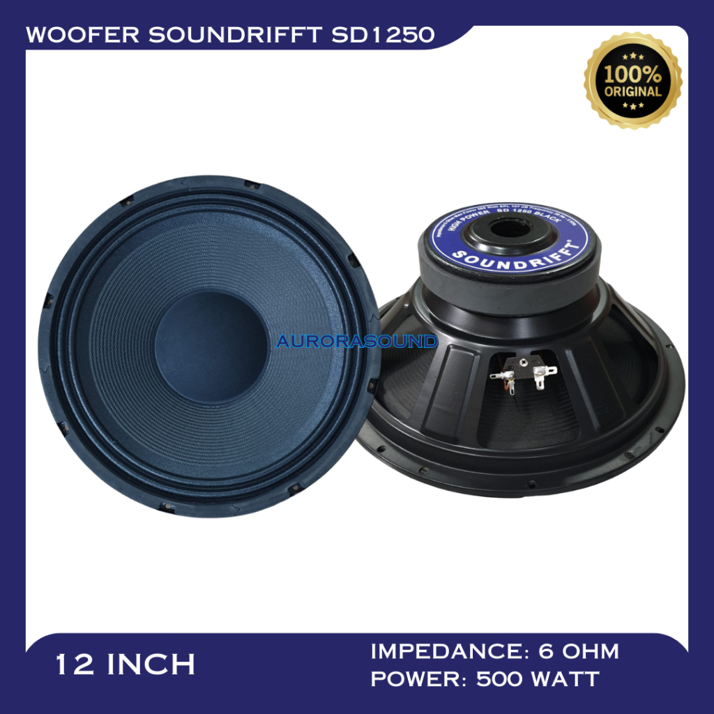 SPEAKER KOMPONEN SOUNDRIFFT SD 1250 12 INCH FULL RANGE WOOFER 12IN ORIGINAL 500 WATT