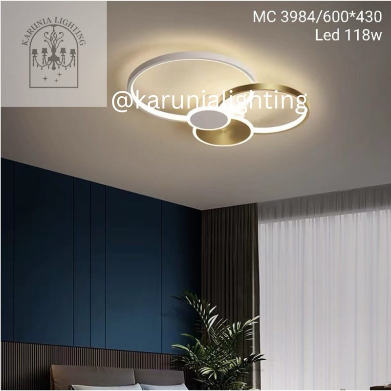 Lampu Plafon Minimalis 2 Ring Led 3 Colours