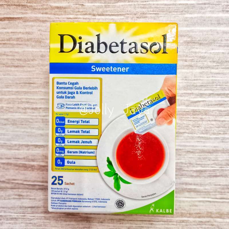 

Diabetasol Sweetener Isi 25 Sachet - Gula Pemanis Aman Untuk Diabetes