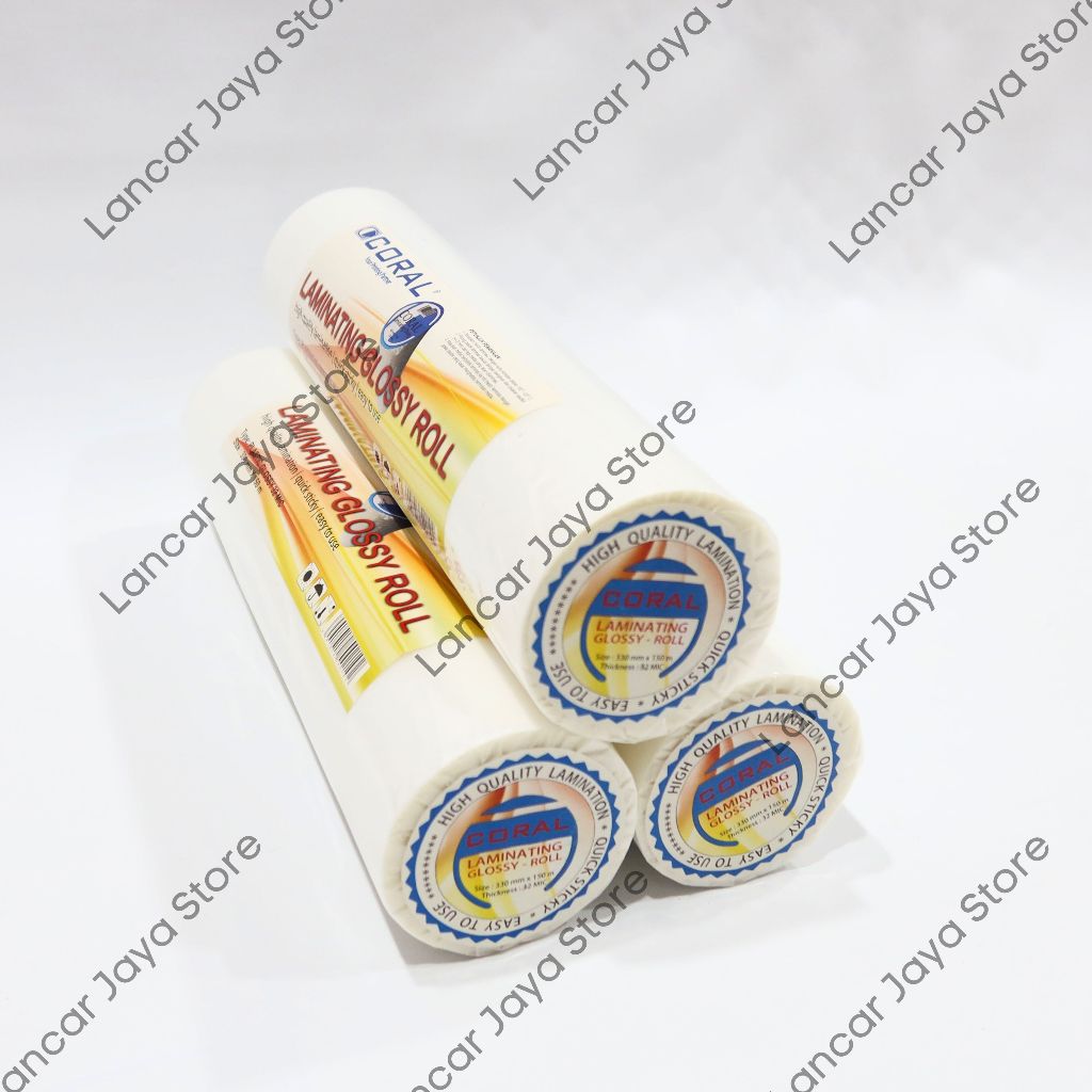 

HenJO Plastik Coral Laminating Roll Glossy 330mm x 32Mic x 150m / Plastik Laminating Roll Coral