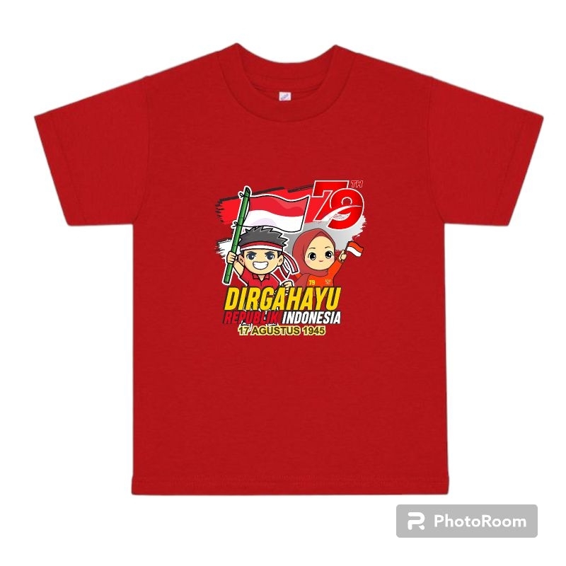 kaos anak 17 Agustus usia 2-10 tahun baju anak 17 Agustus dirgahayu cowok cewek