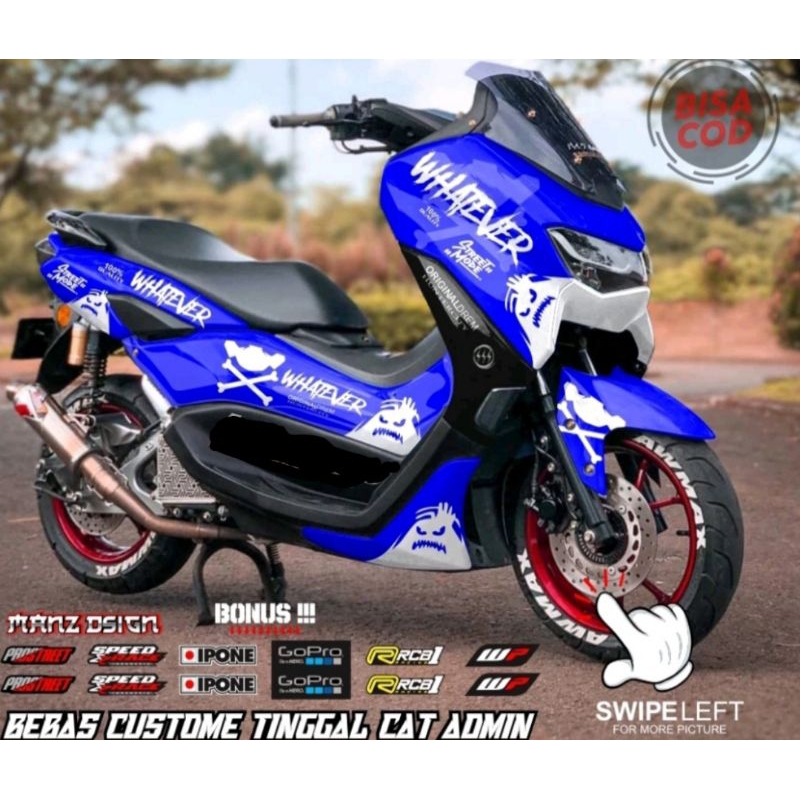 stiker decal all new nmax full body warna biru