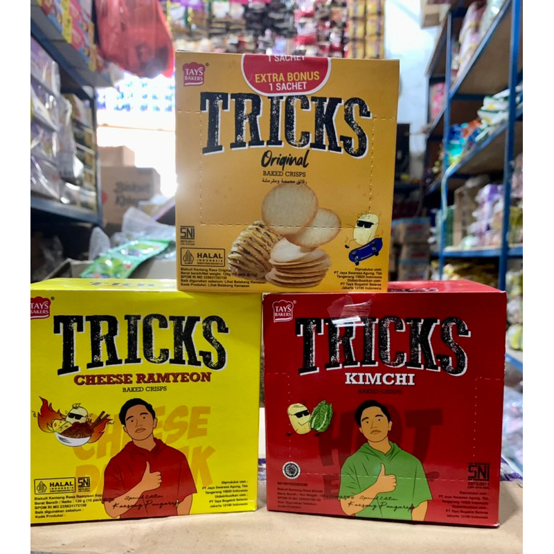 

TRICKS - TRICKS 150g (1 BOX 10PCS) Snack Baked Chips Potato Kentang Box Isi 10 Original Barbeque BBQ Kimchi Rendang Bulgogi