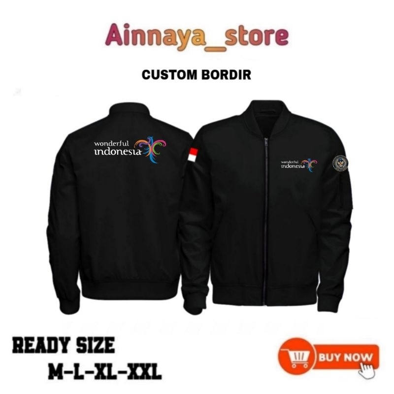 Jaket Bomber WONDERFUL INDONESIA custom bordir