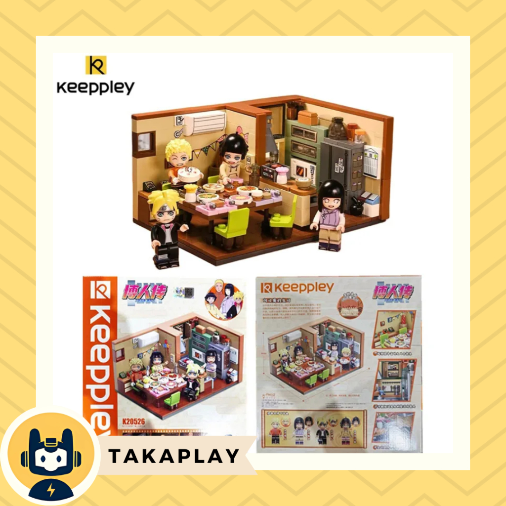 Mainan Keeppley Bricks Naruto Boruto Hinata Himawari Birthday House Kitchen Dinner Dining K20526 Roo