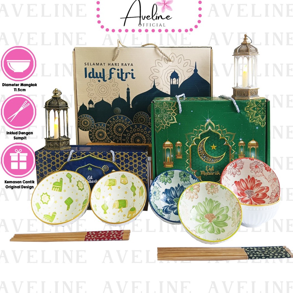Produk Oke AVELINE Hampers Lebaran Mangkok Set Japanese Parsel Idul Fitri  Mangkok Japanese Bowl Set