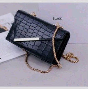 Tas Sling bag Croco tali rantai ulir tebal realpict