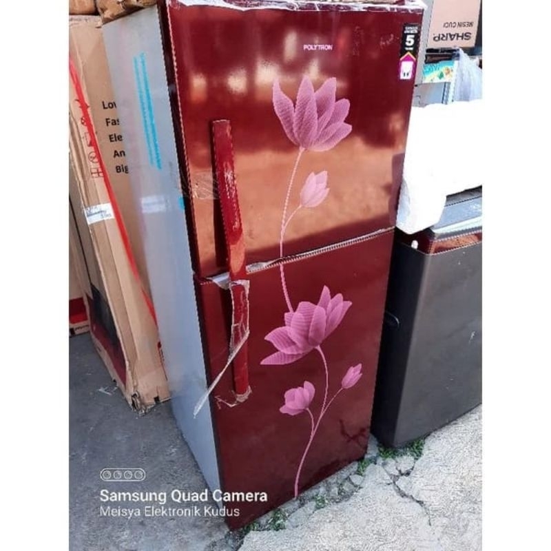 KULKAS 2PINTU MOTIF BUNGA POLYTRON PRB 219 BS