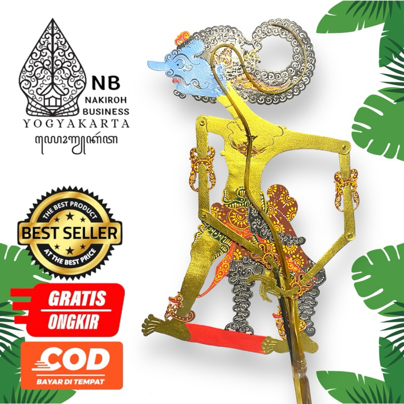 NAKIROHBUSINESS Wayang Kulit Alusan Antasena/Ontoseno Gapit Sungu Ukuran 30cm