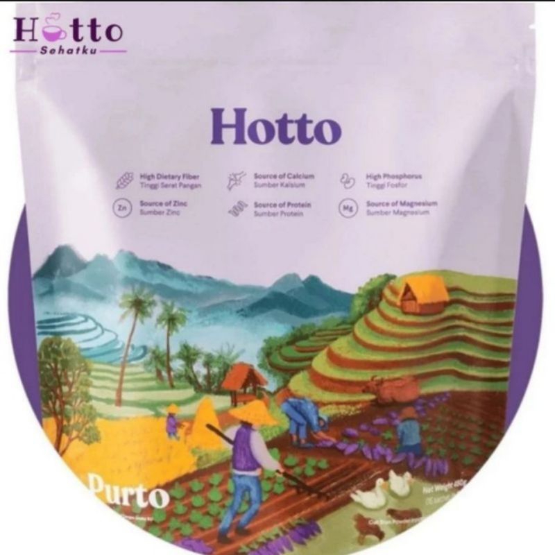 

HOTTO PURTO MULTIGRAIN OAT With Purple Potato Ubi Ungu Original isi 16 saset